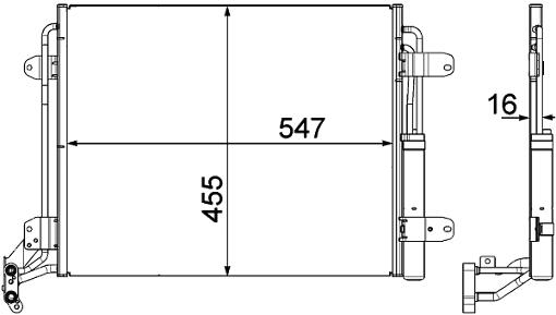 VW A/C Condenser (w/ Drier Insert) 5N0820411E - Behr Premium 351303461